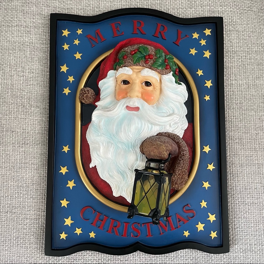 Merry Christmas Santa Wall Plaque by Pipka